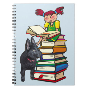 Carnet Étudiez Buddy GSD marionnette et écolière sur les