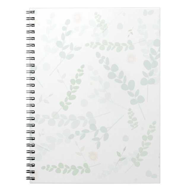 Carnet Eucalyptus & Blush Floral subtil Botanique (Devant)