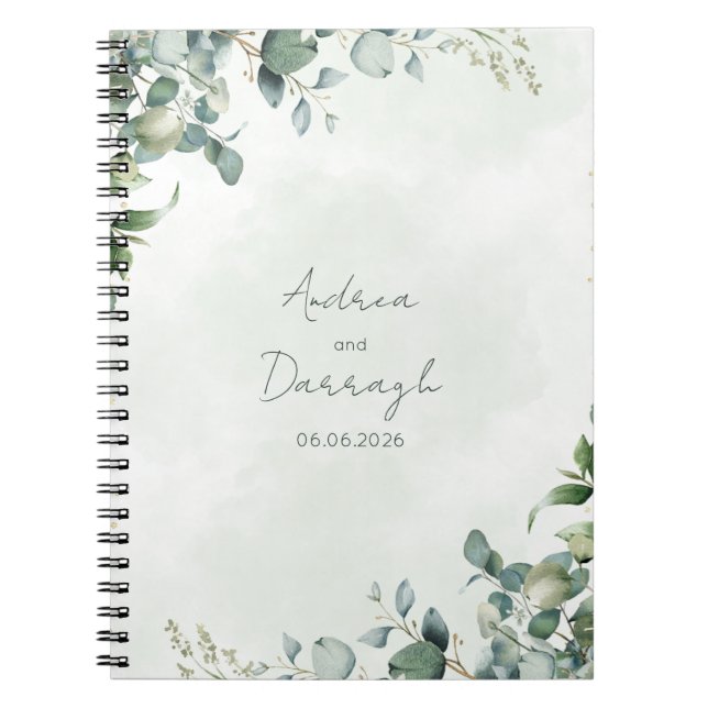 Carnet Eucalyptus Greenery Wedding Notebook 1001A (Devant)