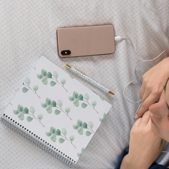 Carnet Eucalyptus Motif vert (Créateur téléchargé)