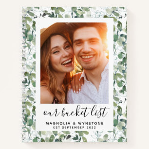 Carnet Eucalyptus Notre liste de seaux Couple's