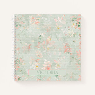 Carnet Eucalyptus Rustique Floral Green Peach Personnalis