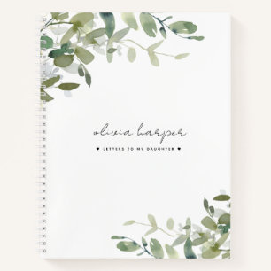 Carnet Eucalyptus Sage Ivy Lettres à la mémoire de fille