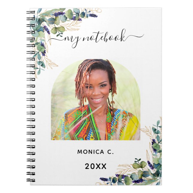 Carnet Eucalyptus verdure or photo moderne (Devant)