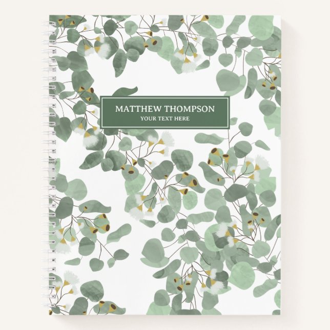 Carnet Eucalyptus Vert Argent Dollar Gum Blossoms (Devant)