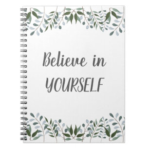 Carnet Eucalyptus Vert Floral Croyez En Vous-Même