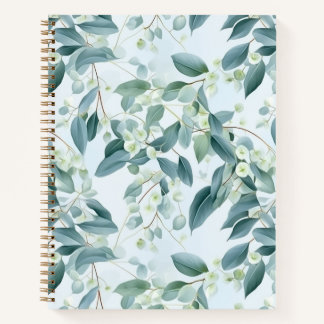 Carnet Eucalyptus Vert Sage Doux Aquarelle