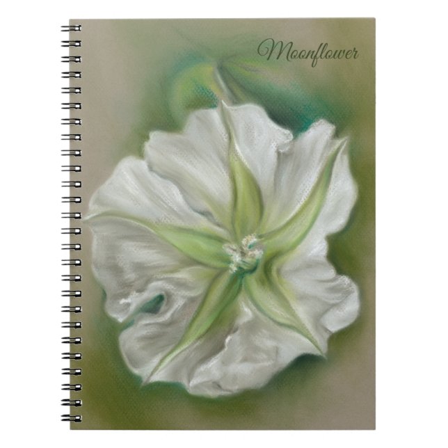 Carnet Evening Moonflower Pastel Art Personalized (Devant)