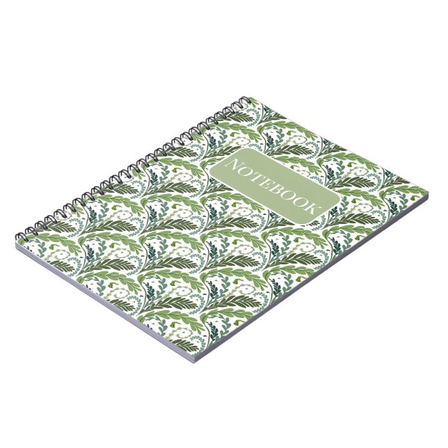 Carnet éventail fougère de design fait main - Vert (Côté gauche)