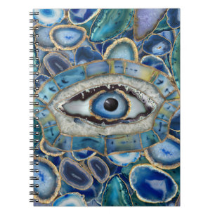 Carnet Evil Eye Amulet Blue Geodes and Crystals