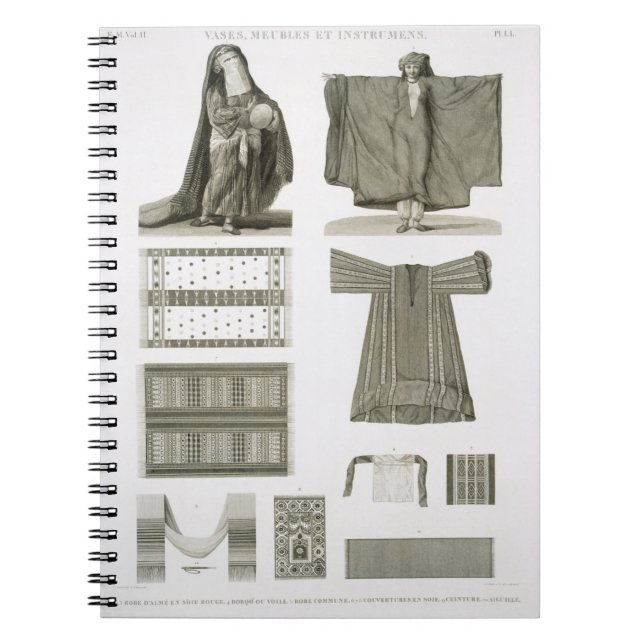 Carnet Exemples des costumes en soie et égyptiens, de (Devant)