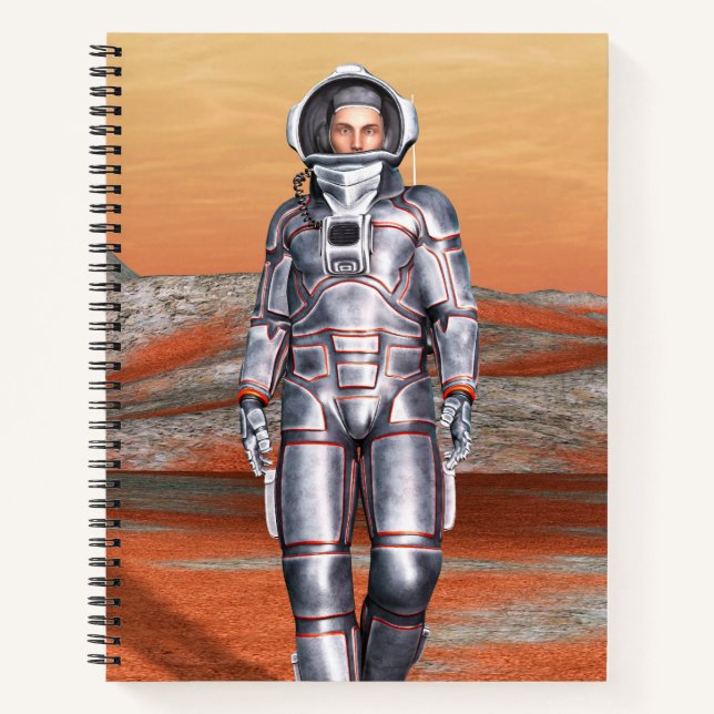 Carnet Explorateur de Mars Astronaute Planète Alien Art S (Devant)
