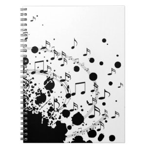 Carnet explosion de musique cool noir et blanc