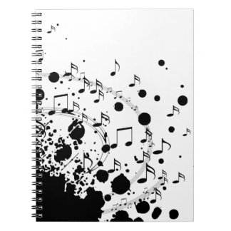 Carnet explosion de musique cool noir et blanc