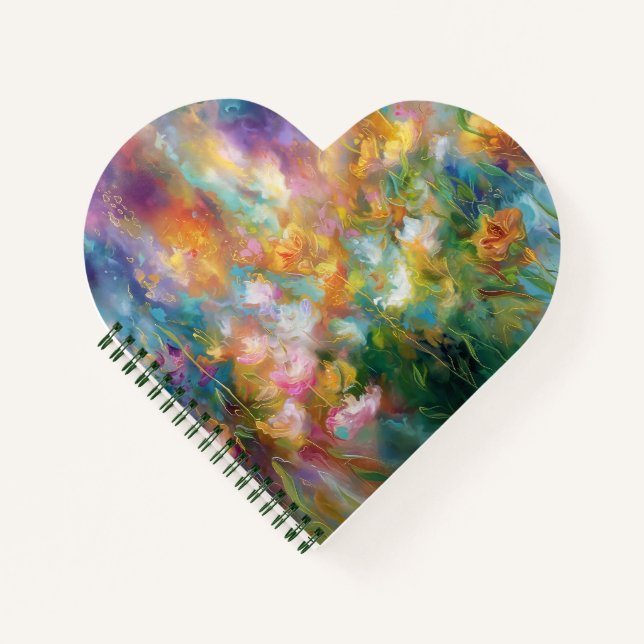 Carnet Explosion florale cosmique abstraite aux couleurs  (Devant)