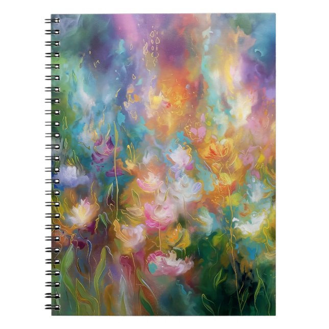Carnet Explosion florale cosmique abstraite dans des coul (Devant)