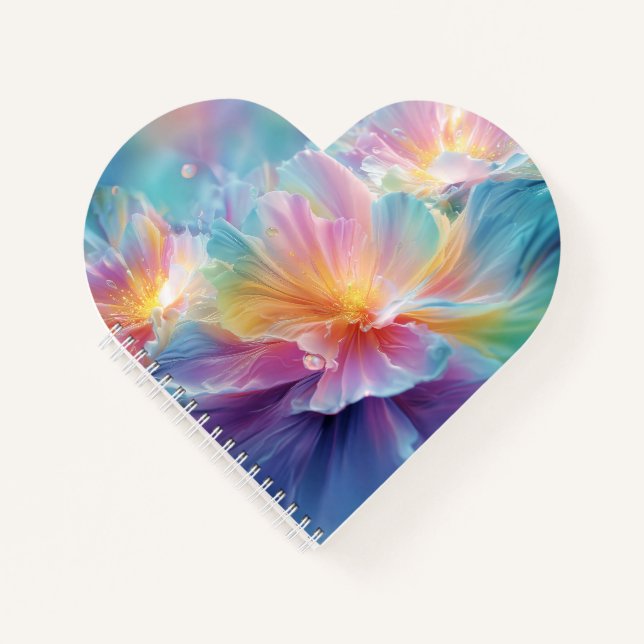 Carnet Explosion florale cosmique abstraite en pastel (Devant)