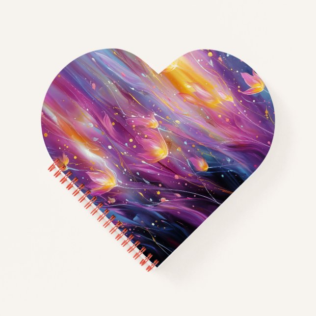 Carnet Explosion florale lumineuse abstraite (Devant)
