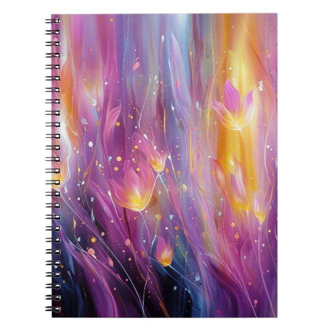 Carnet Explosion florale lumineuse abstraite (Devant)