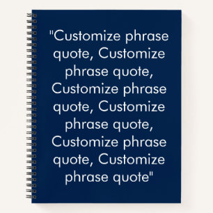 Carnet Expression de texte personnalisée bleu marine mini