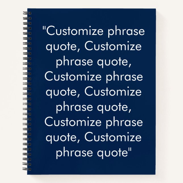 Carnet Expression de texte personnalisée bleu marine mini (Devant)