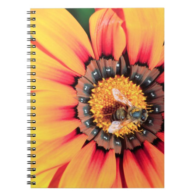 Carnet Extrême Gros Plan D'une Abeille Collectant Du Poll (Devant)
