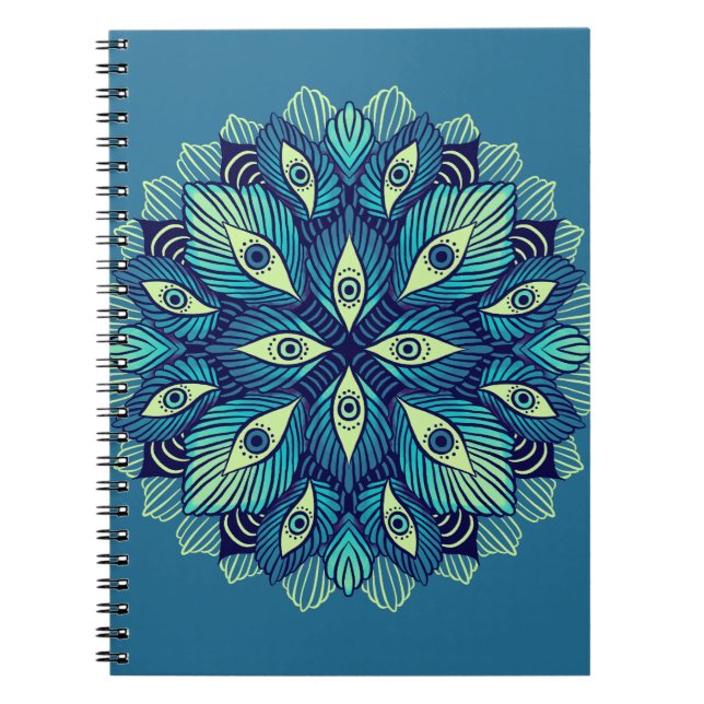 Carnet Eyes Psychédéliques Bleu Floral (Devant)
