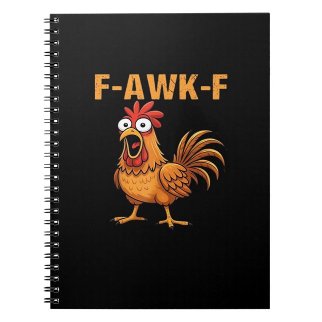 Carnet F-Awk-F Poulet F-Caw-F Coq Humour Drôle Mème (Devant)