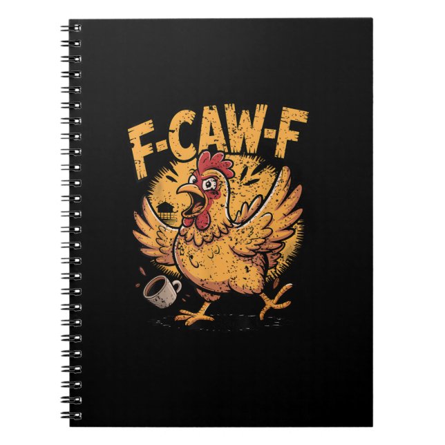 Carnet F-Caw-F Café Poulet Coq Drôle Oiseau F-Caw-F (Devant)