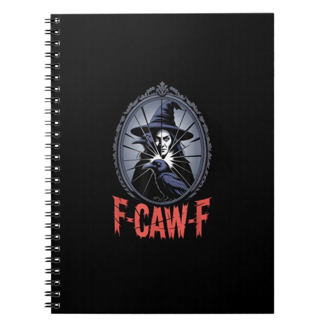 Carnet F-Caw-F Corbeau Drôle Gothique Lune Oiseau Hallowe (Devant)