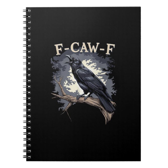 Carnet F Caw F Funny Bird Crow Creative Casual Design (Devant)