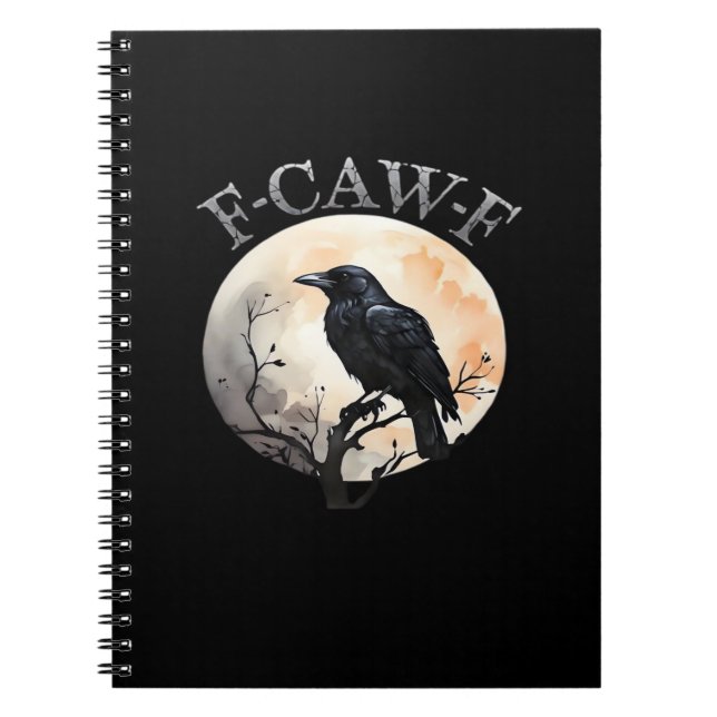 Carnet F Caw F Funny Bird Moon Minimal Clean Style (Devant)
