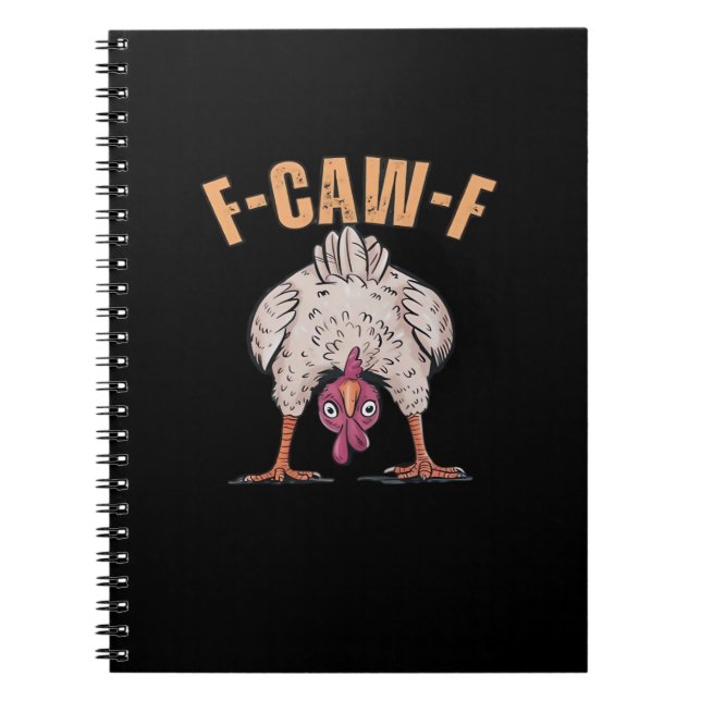 Carnet F Caw F Poulet Drôle Classique Style Rétro Cool (Devant)