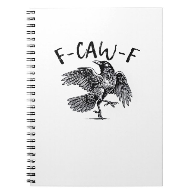 Carnet F Caw F Style Rétro Classique Corbeau (Devant)