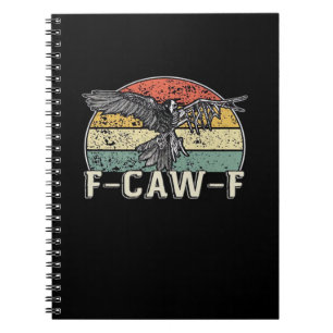 Carnet F-Caw-F Vache Oiseau Drôle Vintage Coucher de Sole