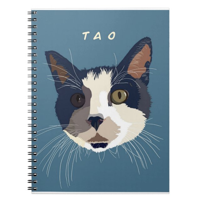 Carnet Face d'art de chat Tuxedo (Devant)