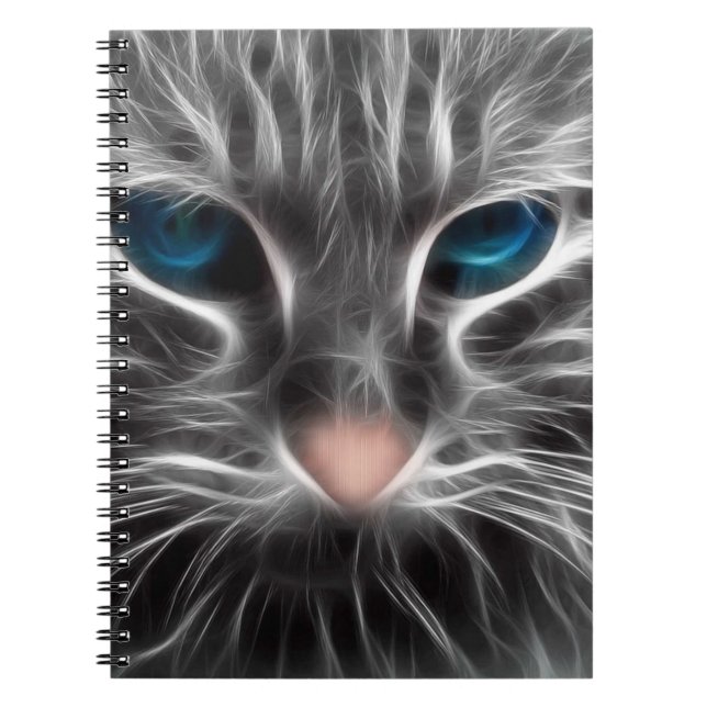 Carnet Face de chat bleu magnifique (Devant)