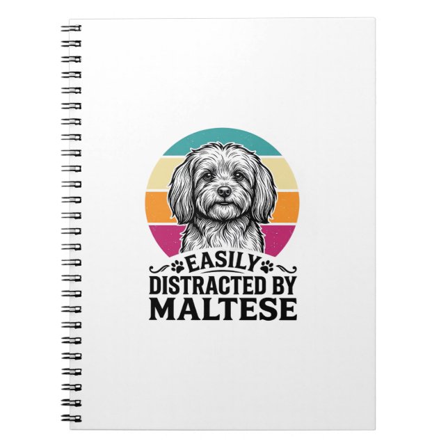 Carnet Facilement Distrait Par La Conception De Chien Vin (Devant)