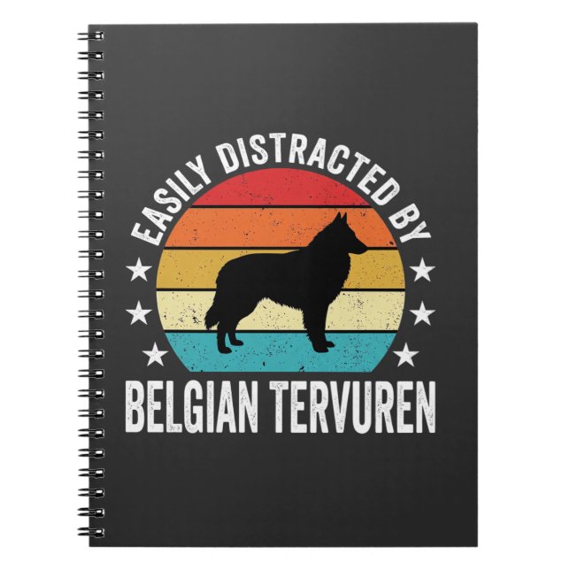 Carnet Facilement distrait par le chien Tervuren belge (Devant)