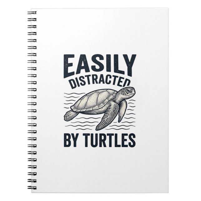 Carnet Facilement Distrait Par Les Tortues Design De T-Sh (Devant)