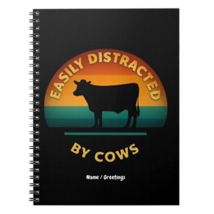 Carnet Facilement Distrait Par Vaches Amusant Amateur De 