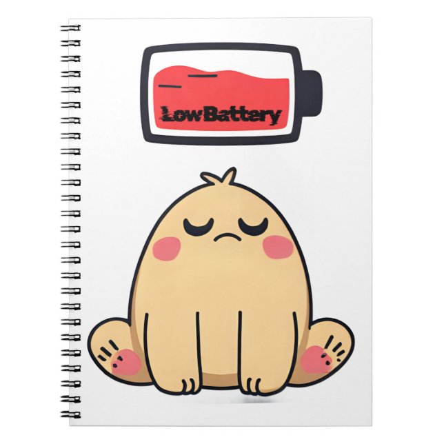 Carnet Faible humeur de batterie - Drôle Doodle comique (Devant)