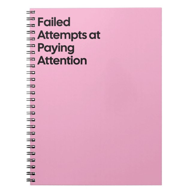 Carnet Failed Paying Attention Notebook (Devant)