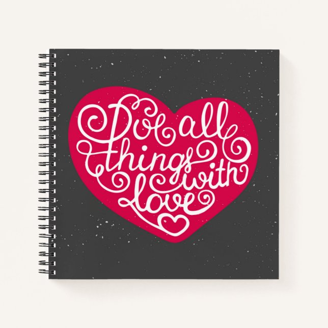 Carnet Faire Toutes Les Choses Avec Amour Rouge (Devant)