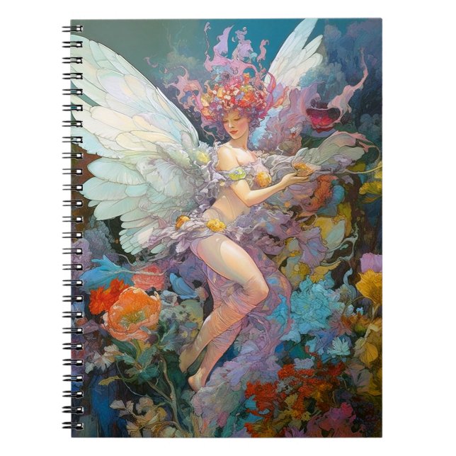 Carnet Fairy Woman in Flowers Imaginaire Art (Devant)