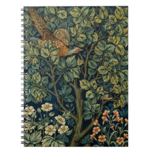 Carnet Faisan d'arbre boisé William Morris