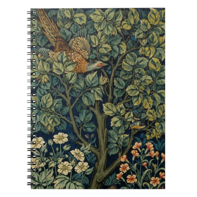 Carnet Faisan d'arbre boisé William Morris (Devant)