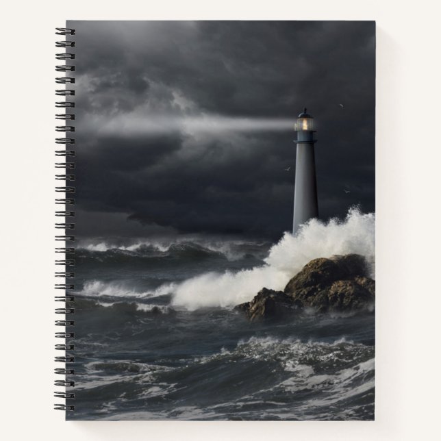Carnet Faisceau lumineux dans l'océan orageux (Devant)