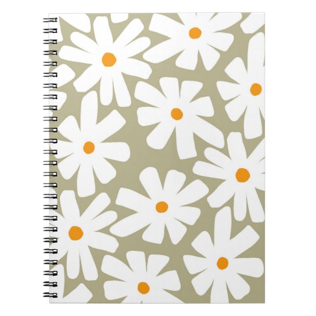 Carnet Faisceaux de printemps fleuris rétro motif sauge v (Devant)