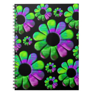 Carnet Faisée bleu pourpre vert néon